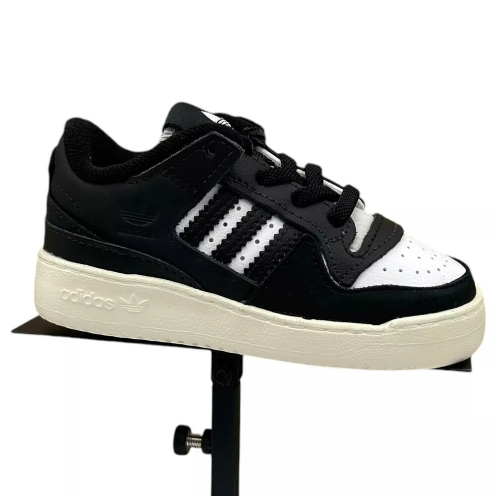 Adidas Forum Low Toddler Boy's Slip-on Sneakers Size 7 Black/White/Cream‎ Shoes